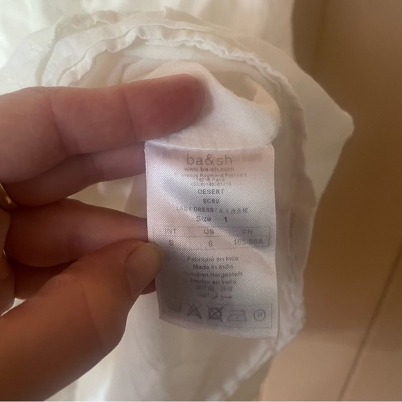 Ba&sh Desert Dress Ecru Natural Racing Stripe Delicate Ruffle - Picture 6 of 9